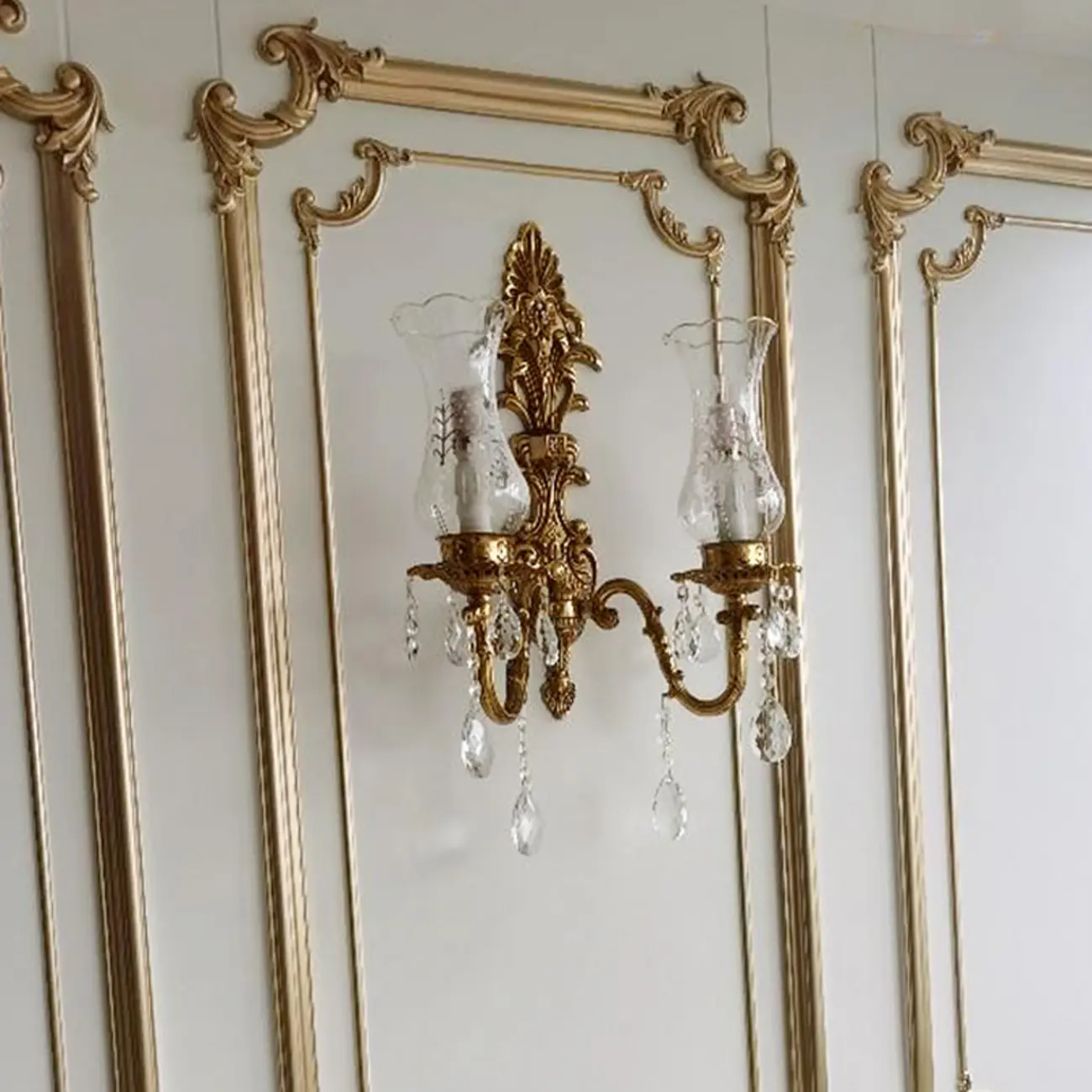 Luxury Crystal Glass Gold Wall Sconce | homeyfad