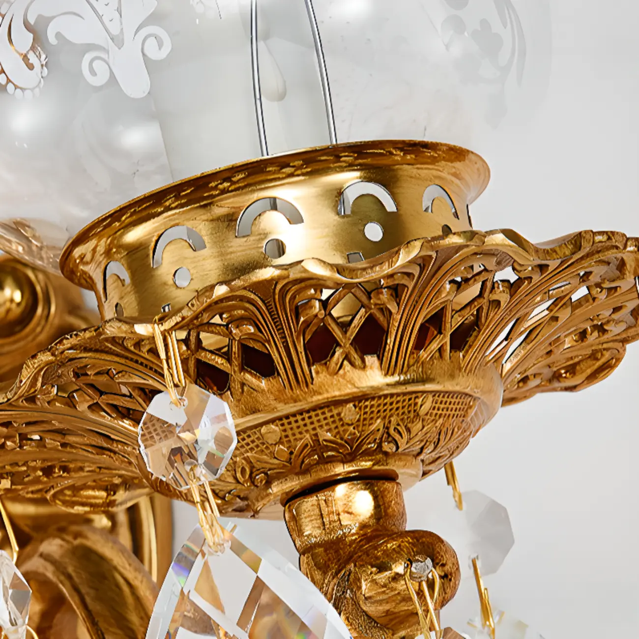 Luxury Crystal Glass Gold Wall Sconce | homeyfad