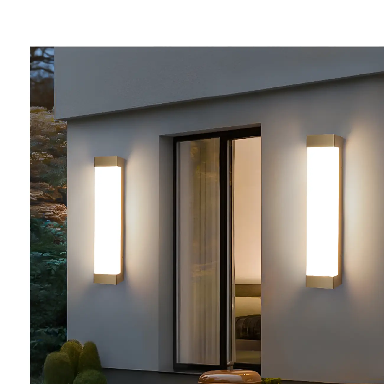 Modern Geometric PMMA Shade Outdoor Wall Sconce Image - 3 | homeyfad