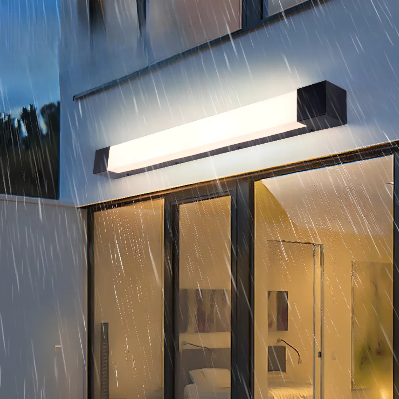 Modern Geometric PMMA Shade Outdoor Wall Sconce Image - 4