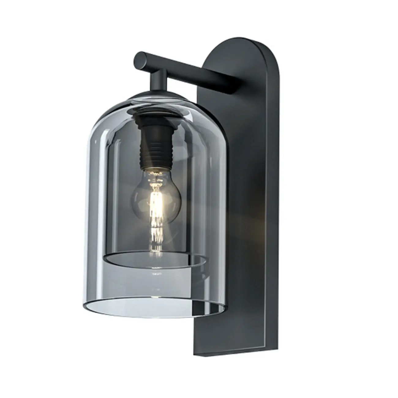 1-Light Double Shade Glass Ambient Wall Sconce Image - 8 | homeyfad