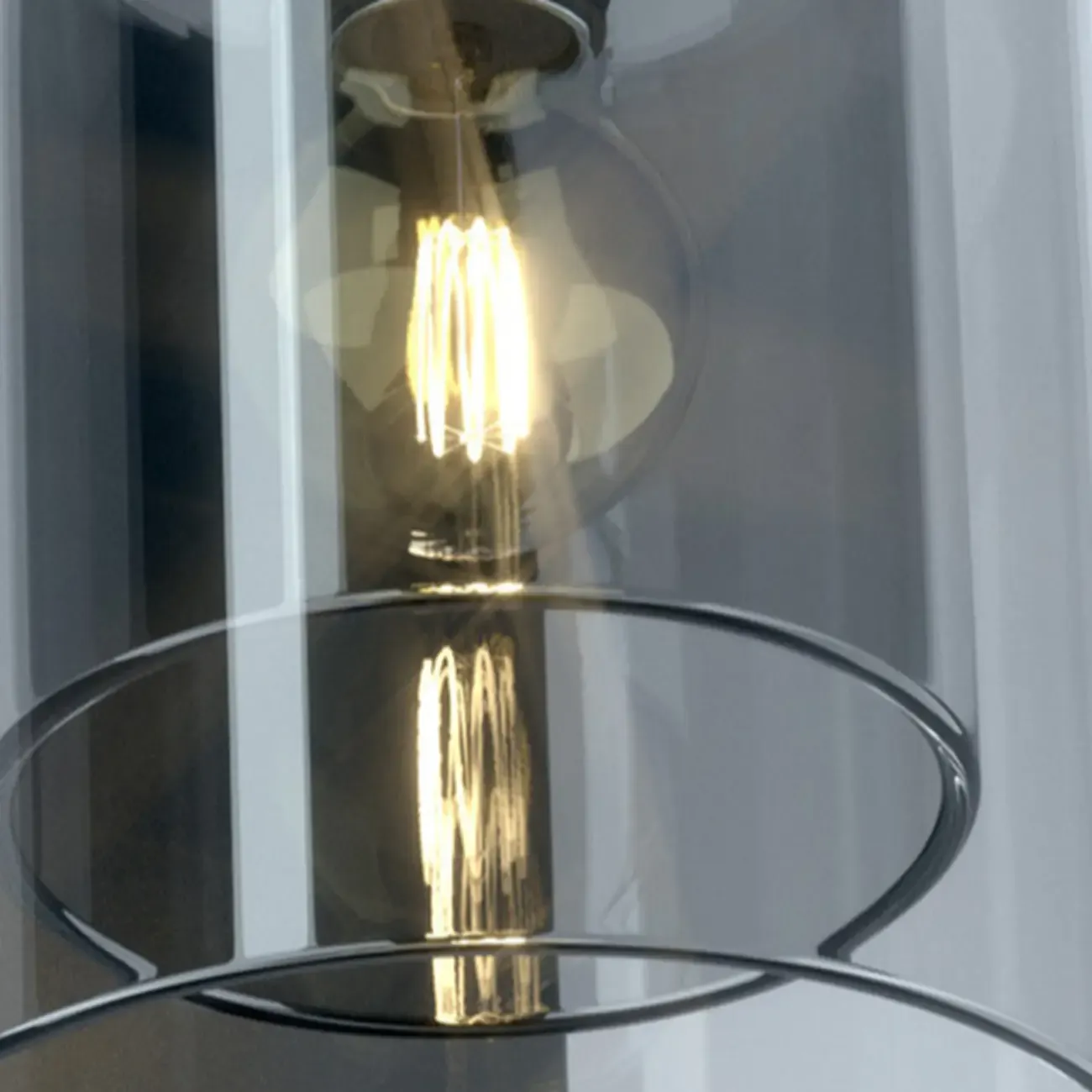 1-Light Double Shade Glass Ambient Wall Sconce Image - 10