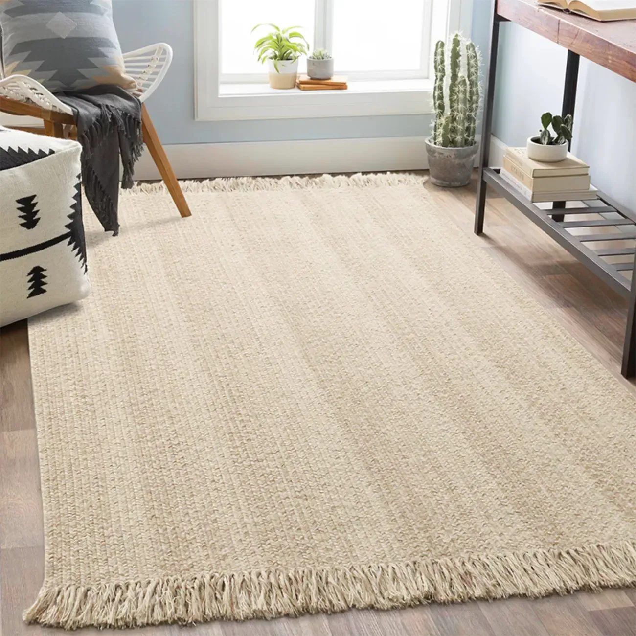 Reversible Wool Striped Handmade Area Rug Image - 1