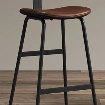 Saddle Faux Leather Counter Stools with Backs Image - 8