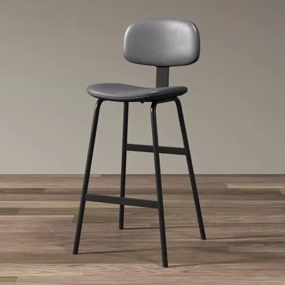 Saddle Faux Leather Counter Stools with Backs Image - 12