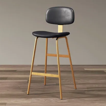 Saddle Faux Leather Counter Stools with Backs Image - 15