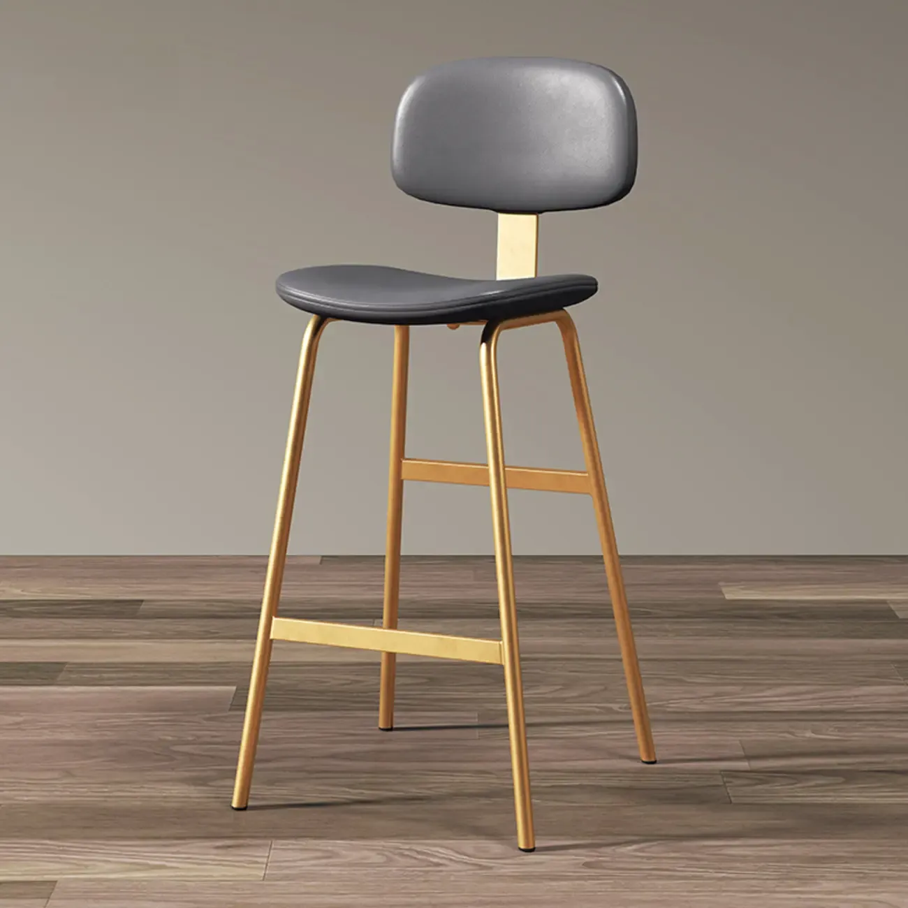 Saddle Faux Leather Counter Stools with Backs Image - 16