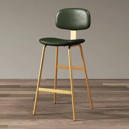 Saddle Faux Leather Counter Stools with Backs Image - 17
