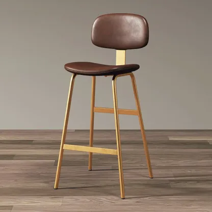 Saddle Faux Leather Counter Stools with Backs Image - 18