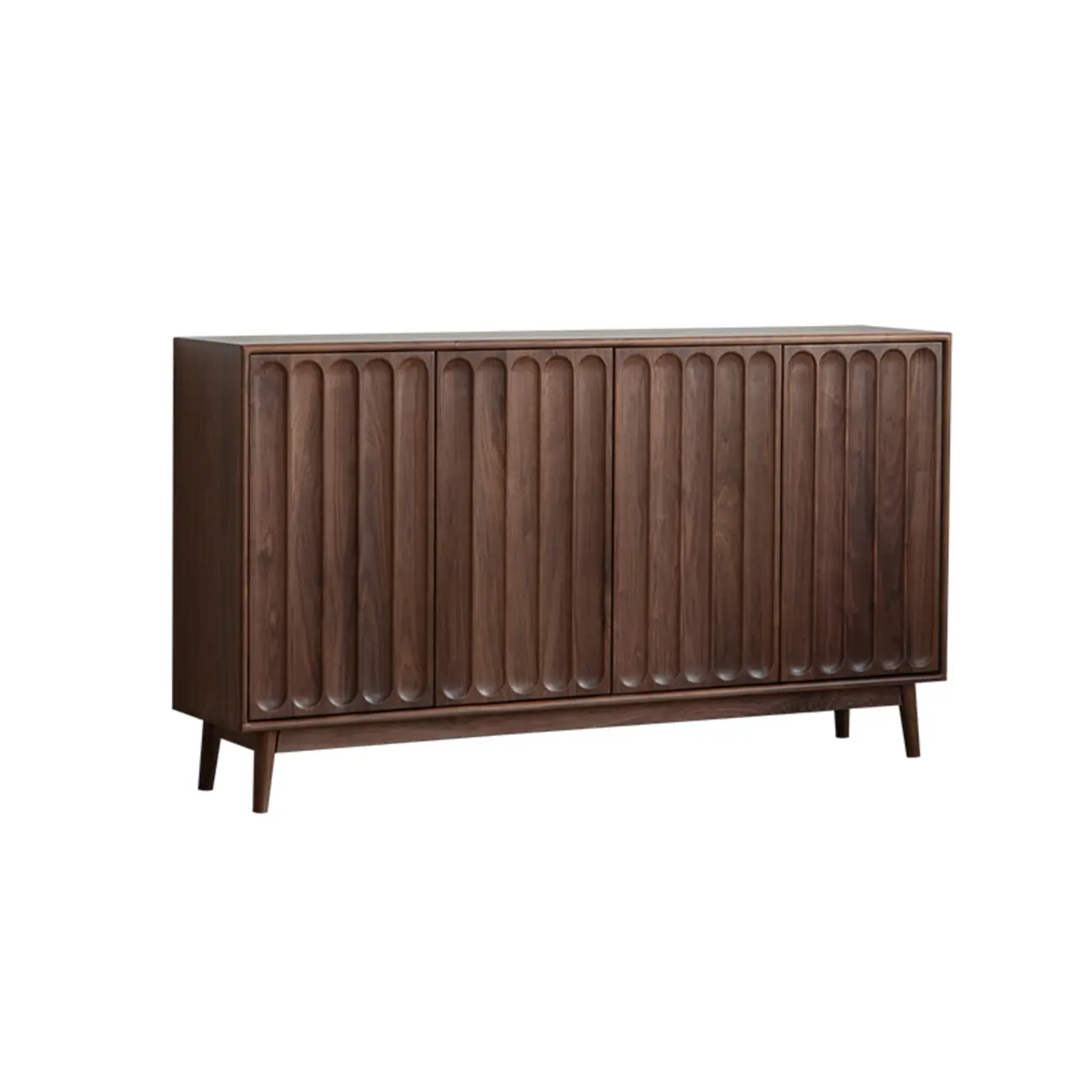 Modern Large Brown Wood Adjustable Shelves Storage Cabinet Image - 5 | homeyfad