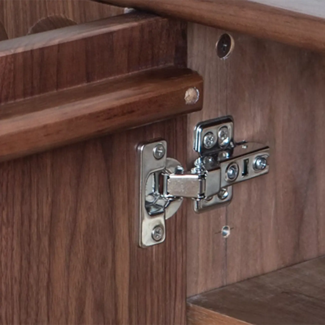 Modern Large Brown Wood Adjustable Shelves Storage Cabinet Image - 9 | homeyfad