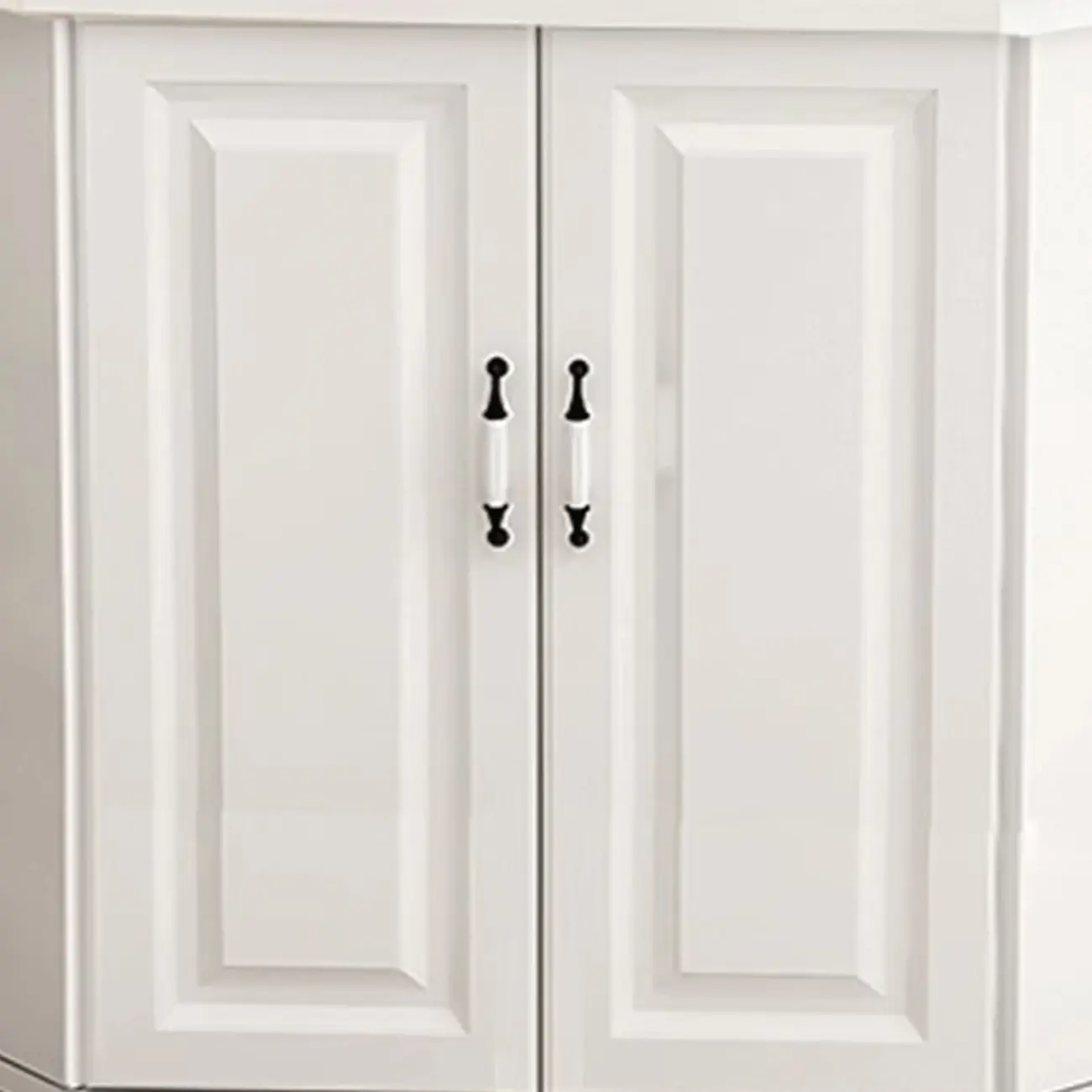 Modern White Manufactured Wood Storage Corner Cabinet Image - 9 | homeyfad