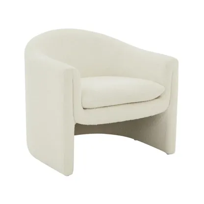 Modern Sky Blue Fabric Accent Chair with Armrests for Home Image - 10