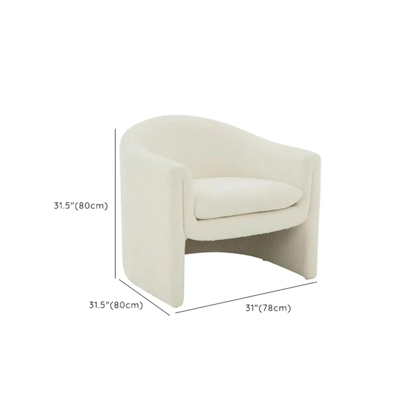 Modern Sky Blue Fabric Accent Chair with Armrests for Home Image - 15