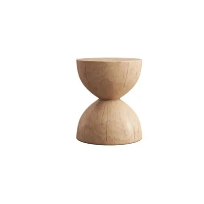 Modern Wooden Drum End Table with Unflip Top for Living Room Image - 19