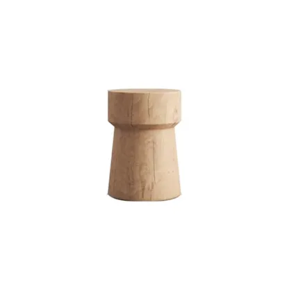 Modern Wooden Drum End Table with Unflip Top for Living Room Image - 21
