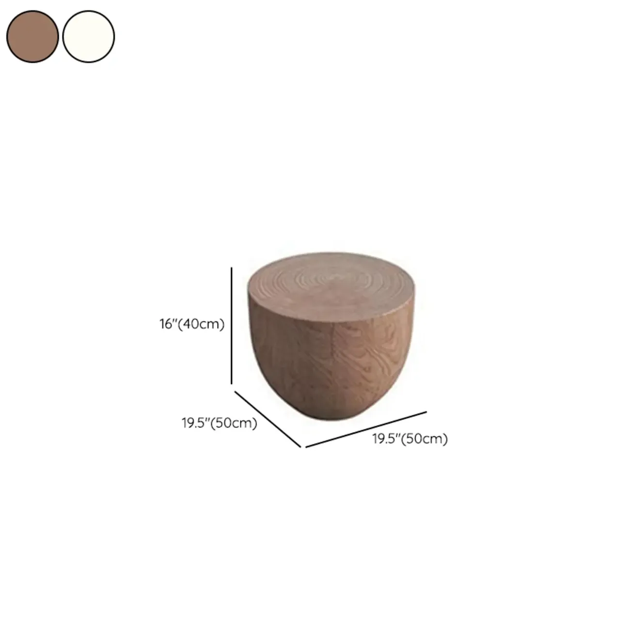 Modern Wooden Drum End Table with Unflip Top for Living Room Image - 25