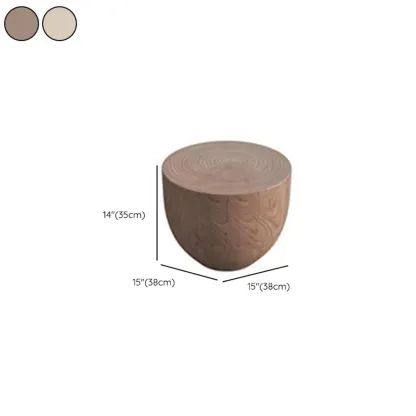 Modern Wooden Drum End Table with Unflip Top for Living Room Image - 26