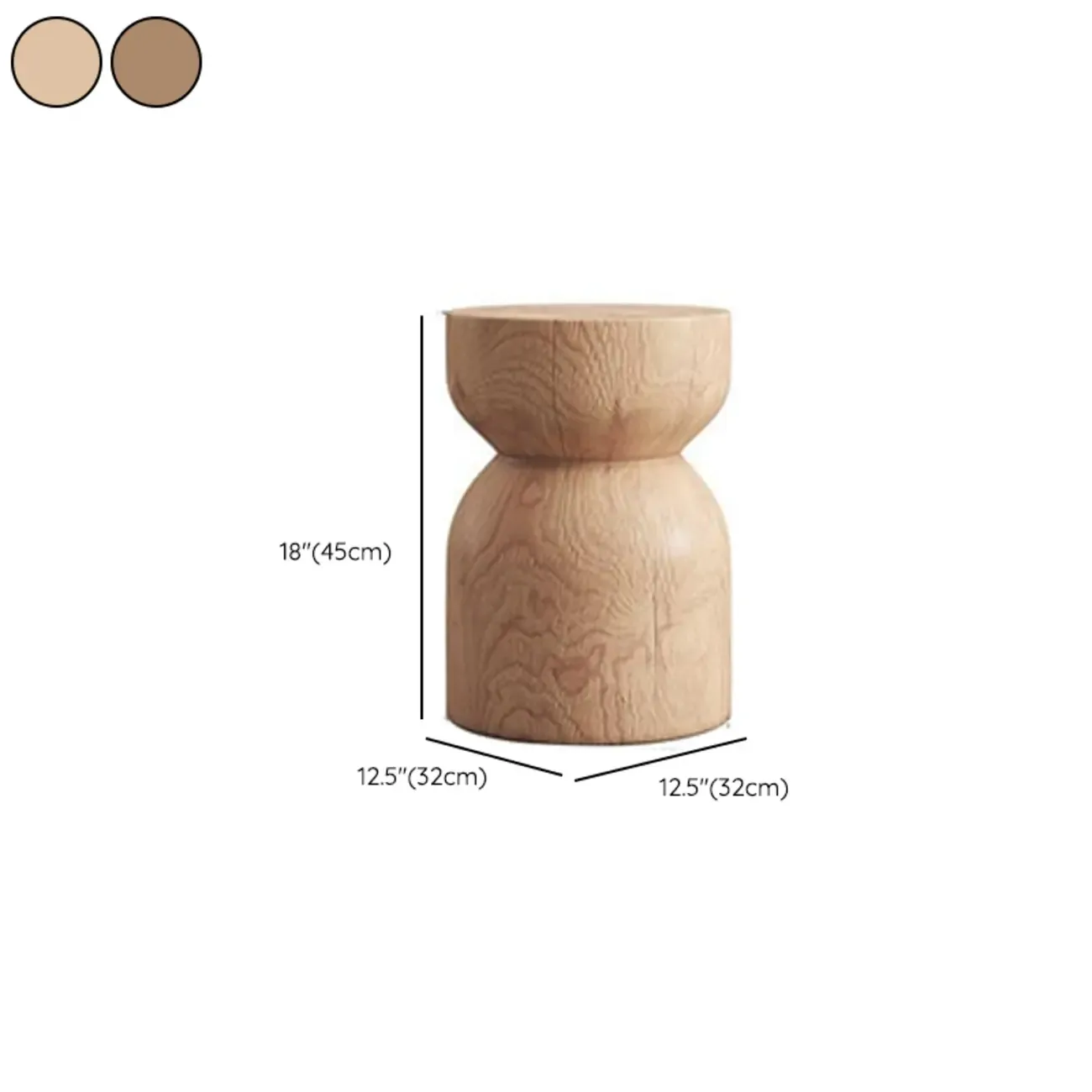 Modern Wooden Drum End Table with Unflip Top for Living Room Image - 28