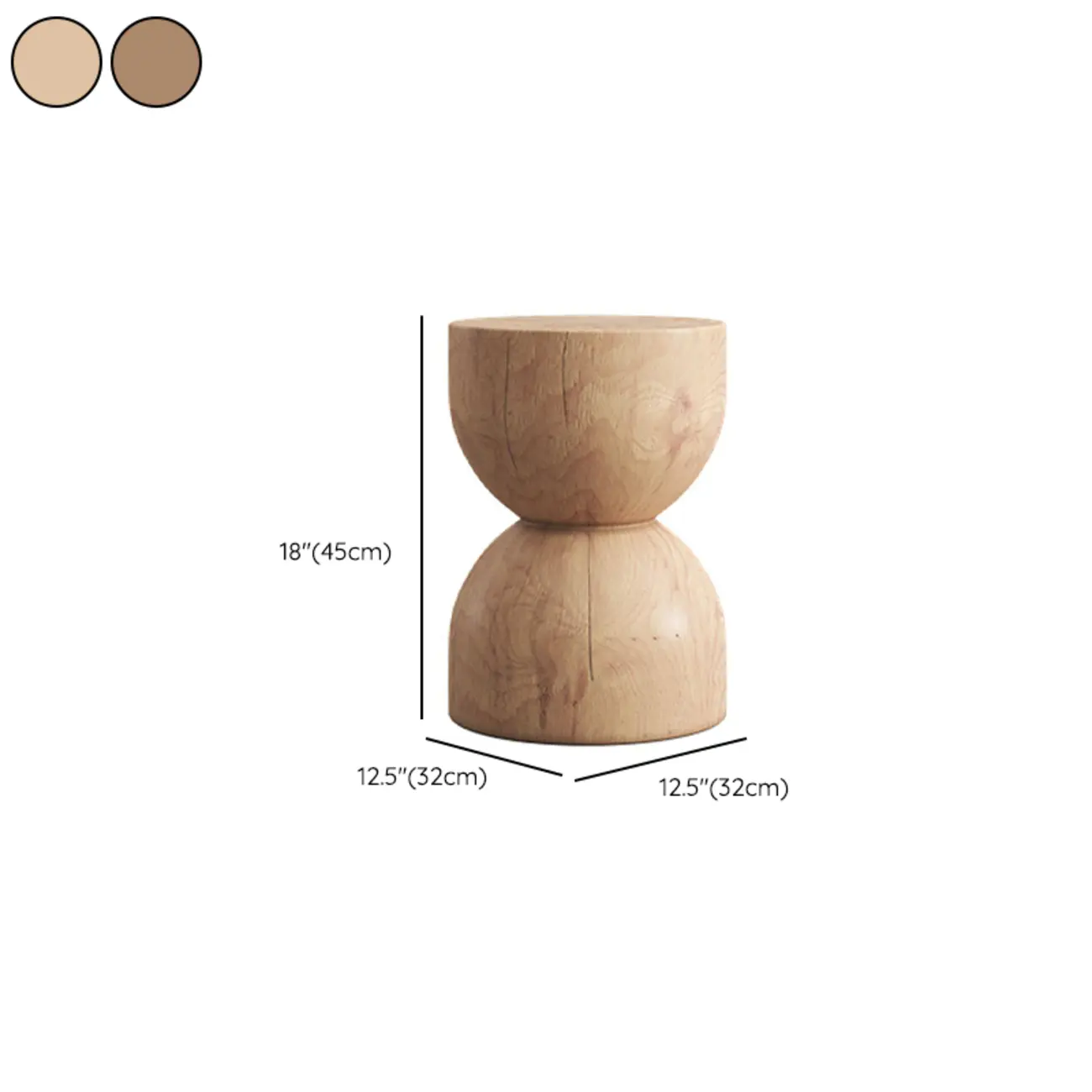 Modern Wooden Drum End Table with Unflip Top for Living Room Image - 32 | homeyfad