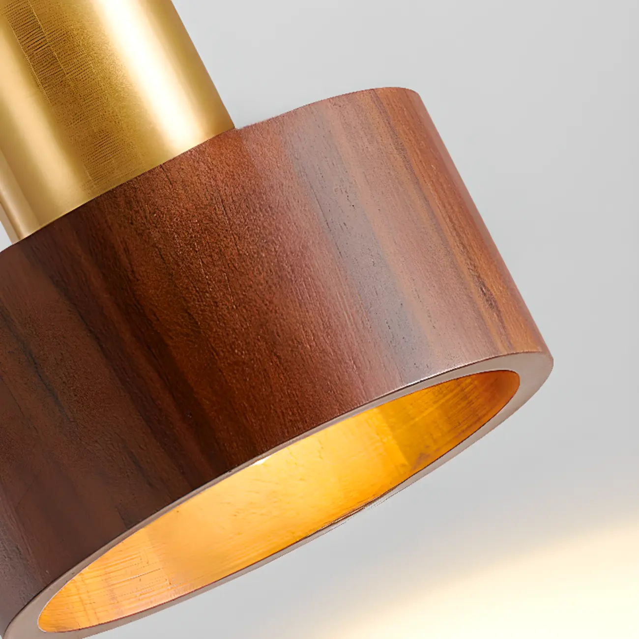 Solid Wood Walnut Cylinder Cord Pendant Light Image - 15 | homeyfad