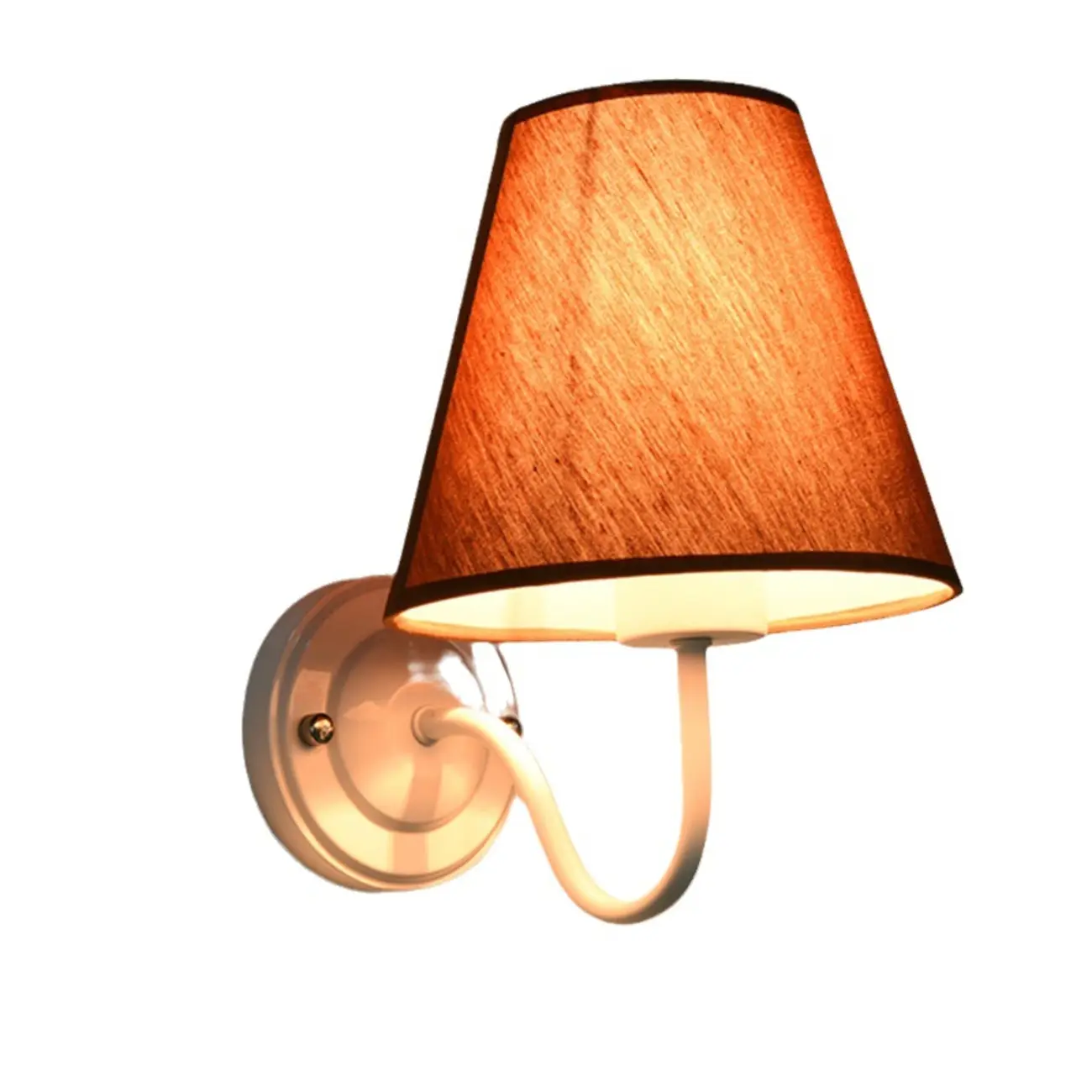 Modern Indoor Fabric Wall Light with Black Metal Accent Image - 6 | homeyfad