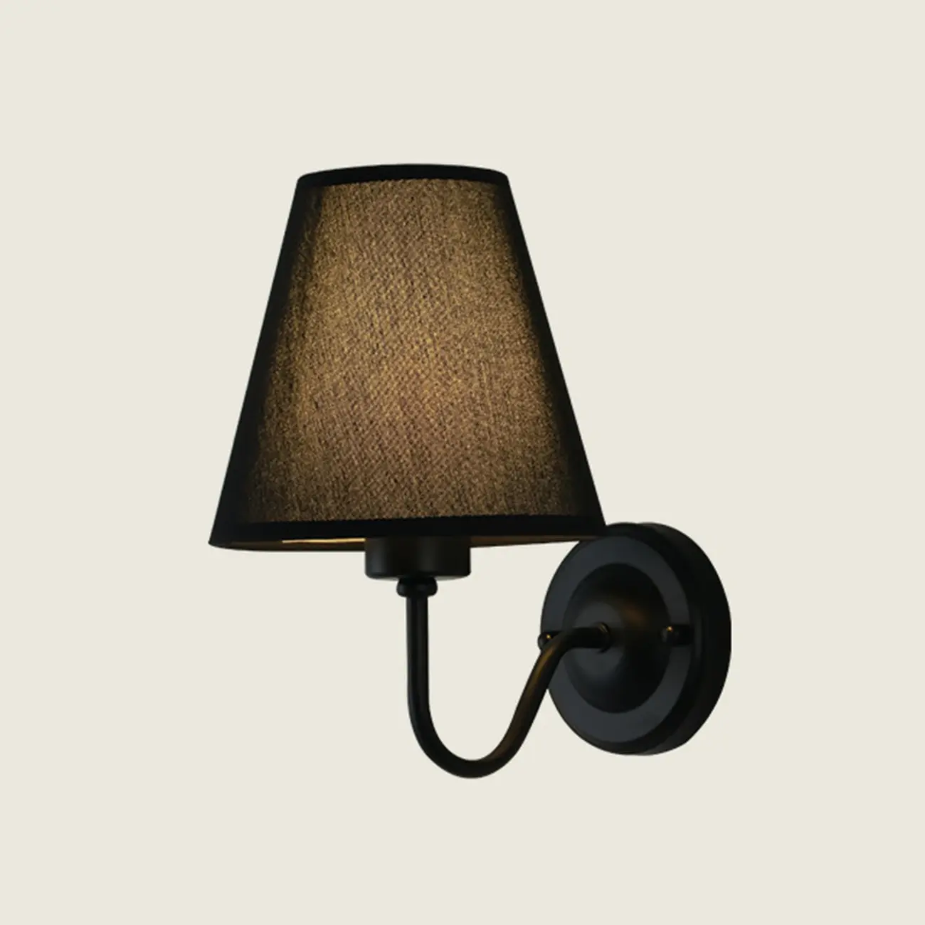 Modern Indoor Fabric Wall Light with Black Metal Accent Image - 7 | homeyfad