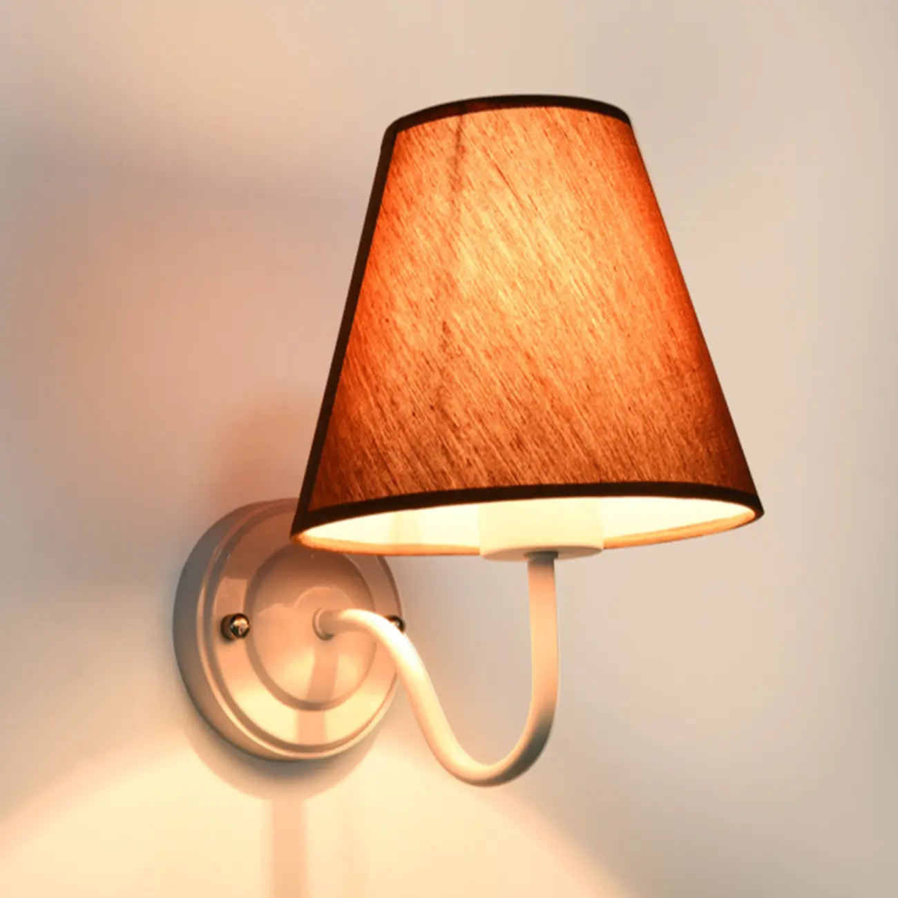 Modern Indoor Fabric Wall Light with Black Metal Accent Image - 20 | homeyfad