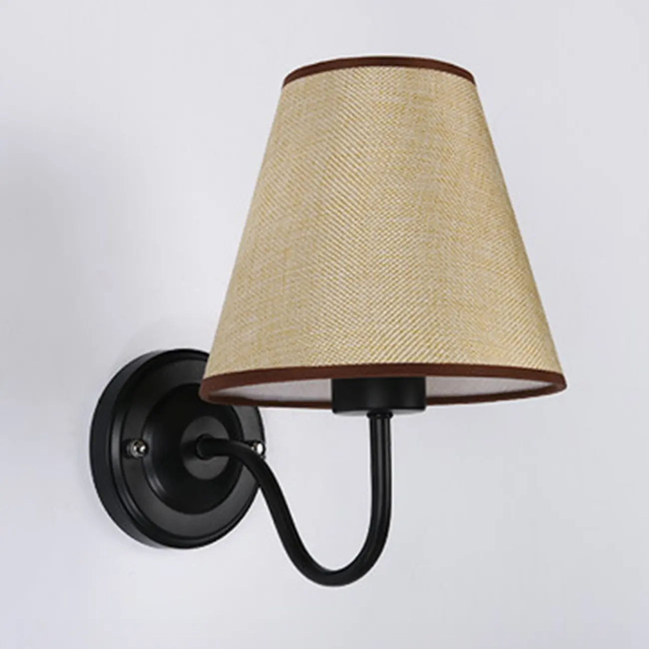 Modern Indoor Fabric Wall Light with Black Metal Accent Image - 22 | homeyfad