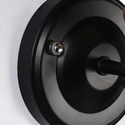 Modern Indoor Fabric Wall Light with Black Metal Accent Image - 25