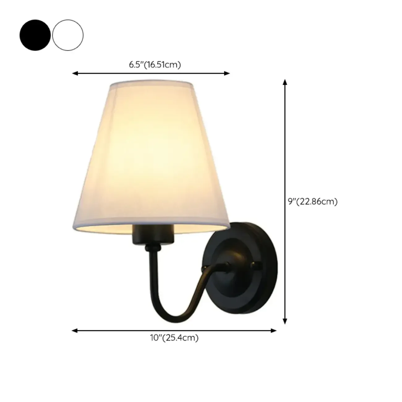 Modern Indoor Fabric Wall Light with Black Metal Accent Image - 28