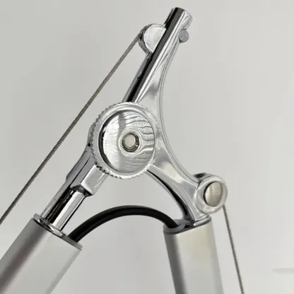 Modern Chrome Swing Arm Wall Light with Cloth Shade Image - 9