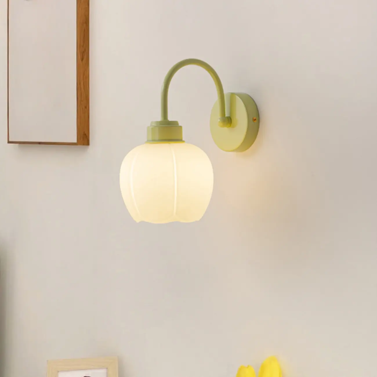Modern Lime Green Globe Wall Light with Matte Shade Image - 4 | homeyfad