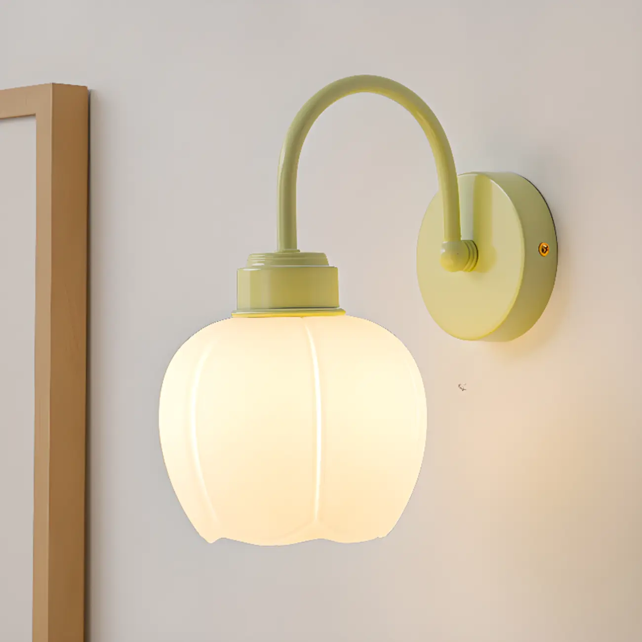Modern Lime Green Globe Wall Light with Matte Shade Image - 2 | homeyfad