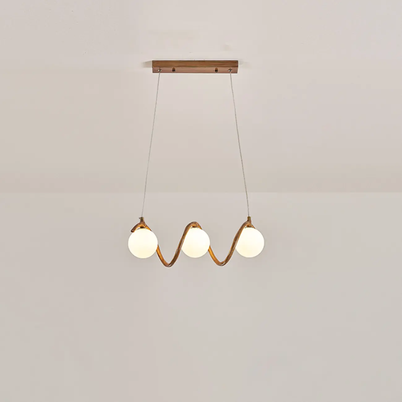 Modern Adjustable Wave Kitchen Island Pendant Light Image - 4 | homeyfad