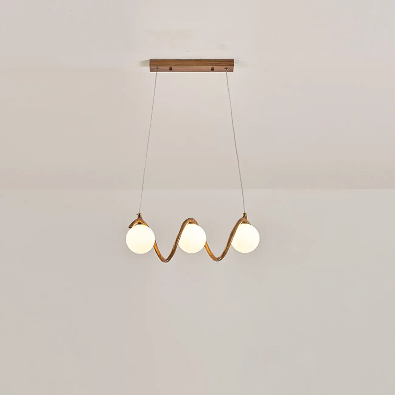 Modern Adjustable Wave Kitchen Island Pendant Light Image - 4