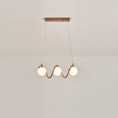 Modern Adjustable Wave Kitchen Island Pendant Light Image - 4