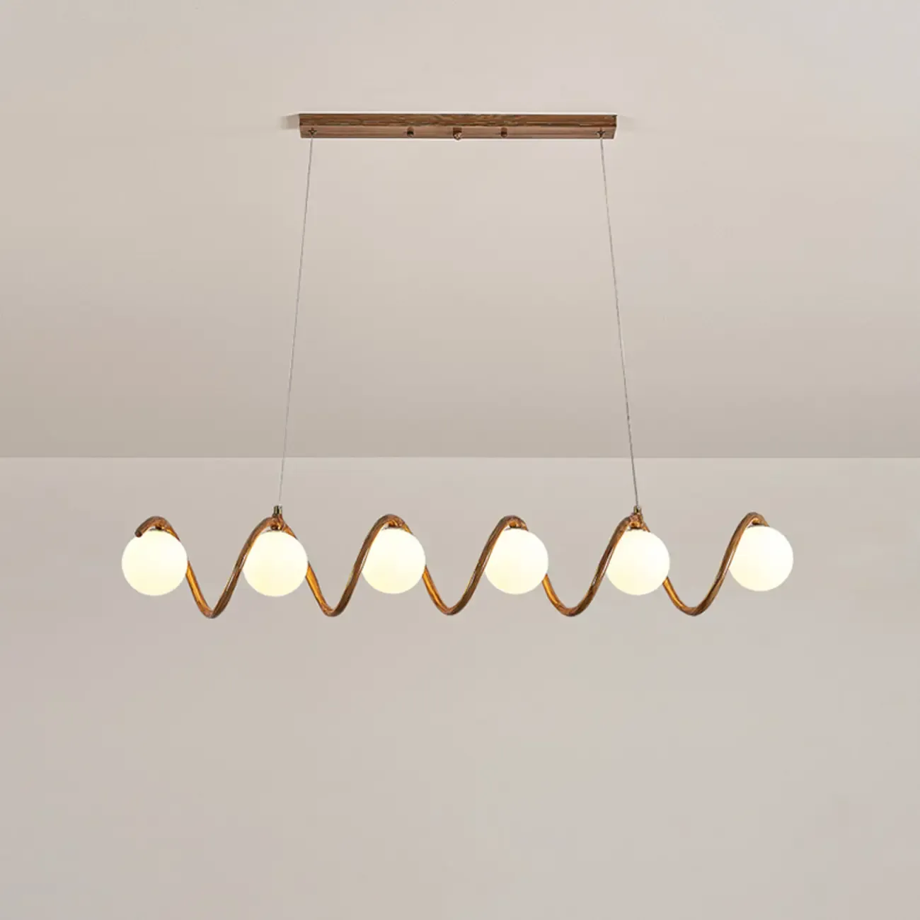 Modern Adjustable Wave Kitchen Island Pendant Light Image - 2