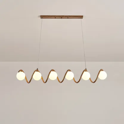 Modern Adjustable Wave Kitchen Island Pendant Light Image - 2