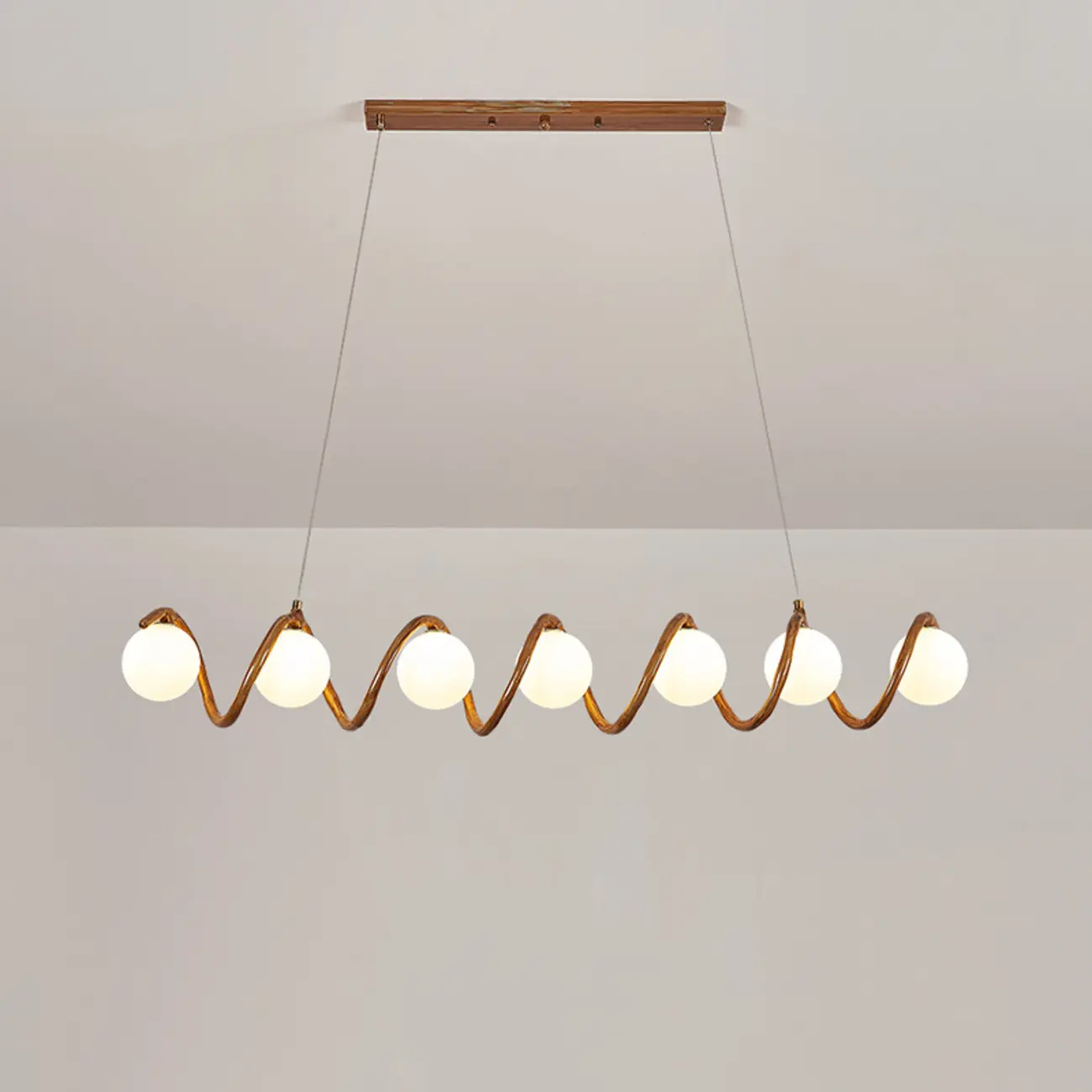 Modern Adjustable Wave Kitchen Island Pendant Light Image - 5 | homeyfad