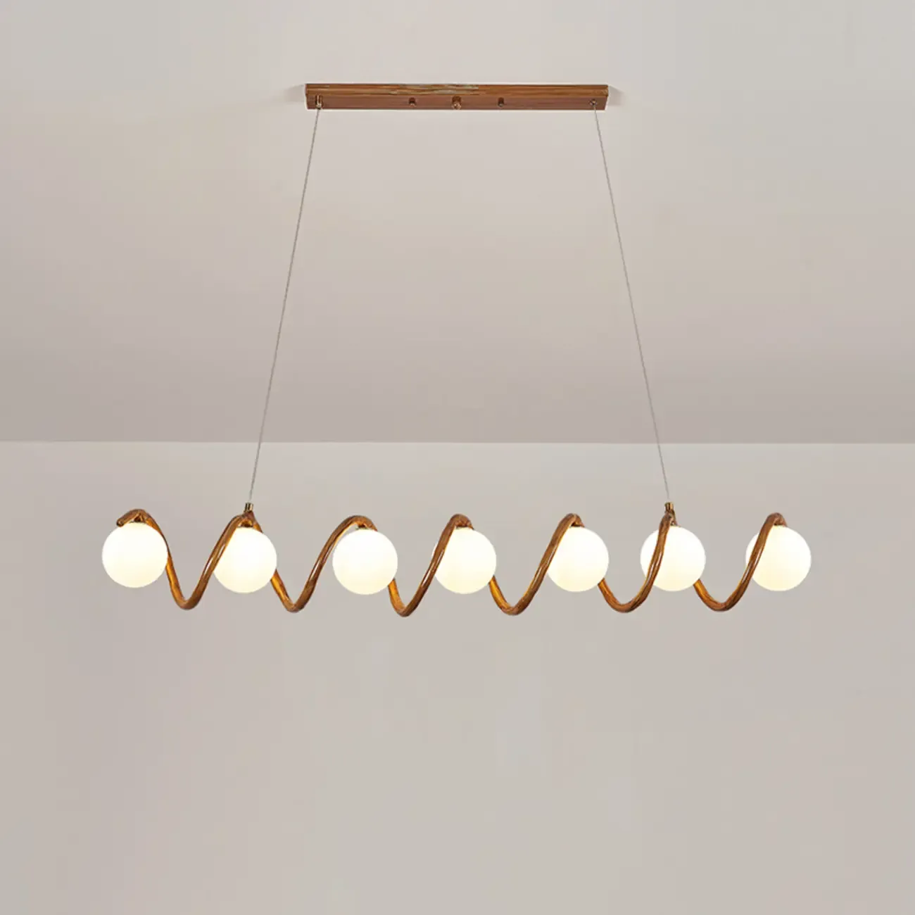 Modern Adjustable Wave Kitchen Island Pendant Light Image - 5