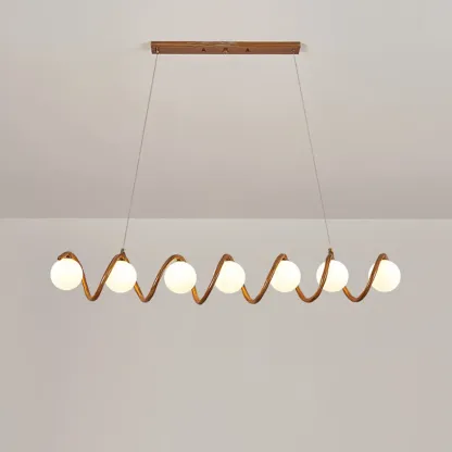 Modern Adjustable Wave Kitchen Island Pendant Light Image - 5