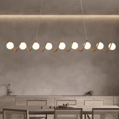 Modern Adjustable Wave Kitchen Island Pendant Light Image - 6