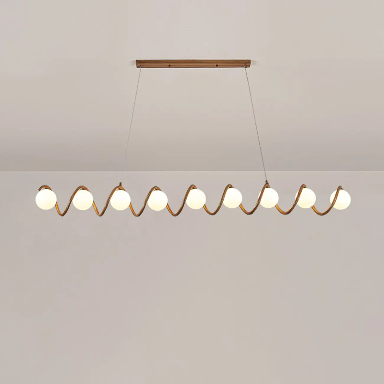 Modern Adjustable Wave Kitchen Island Pendant Light Image - 7 | homeyfad