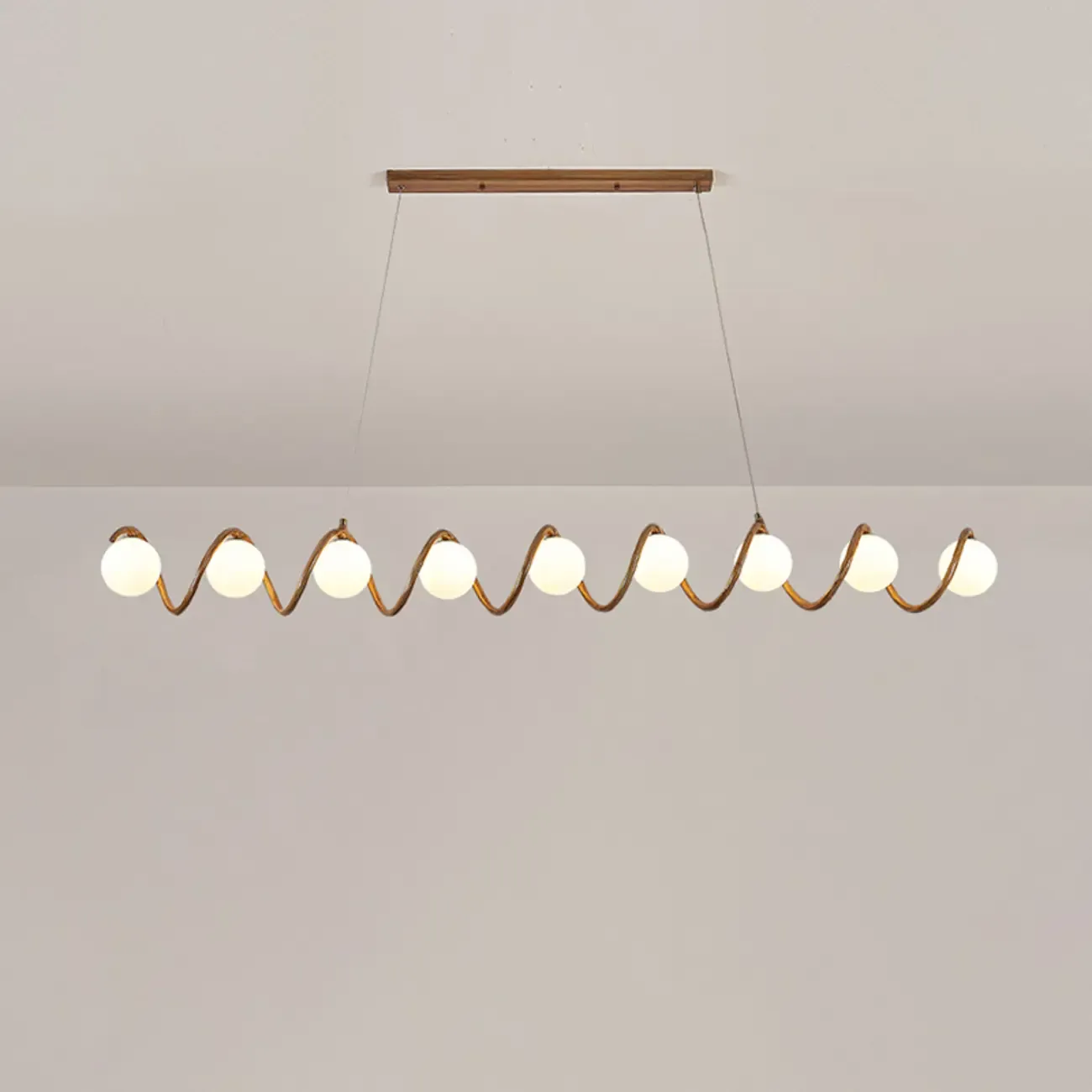 Modern Adjustable Wave Kitchen Island Pendant Light Image - 7