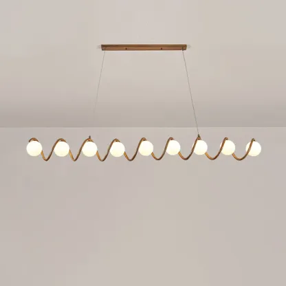 Modern Adjustable Wave Kitchen Island Pendant Light Image - 7