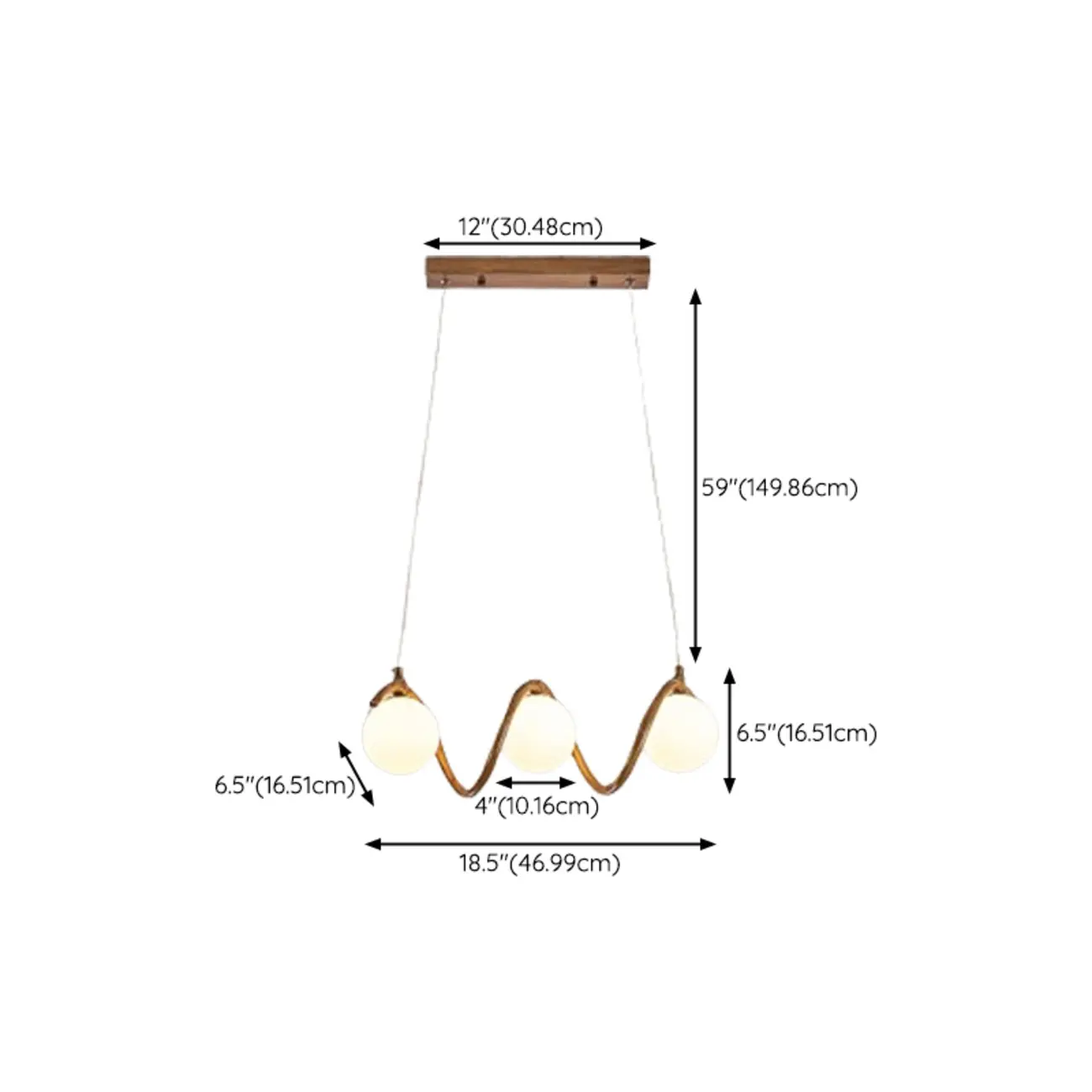 Modern Adjustable Wave Kitchen Island Pendant Light #size | homeyfad