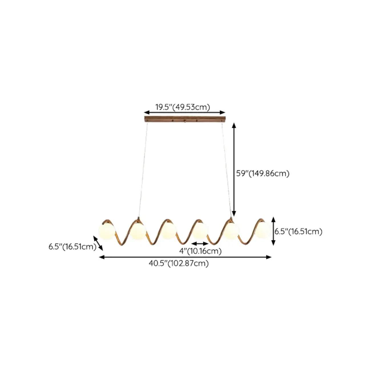 Modern Adjustable Wave Kitchen Island Pendant Light Image - 15