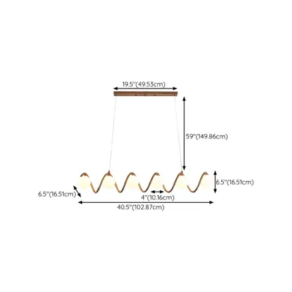 Modern Adjustable Wave Kitchen Island Pendant Light Image - 15