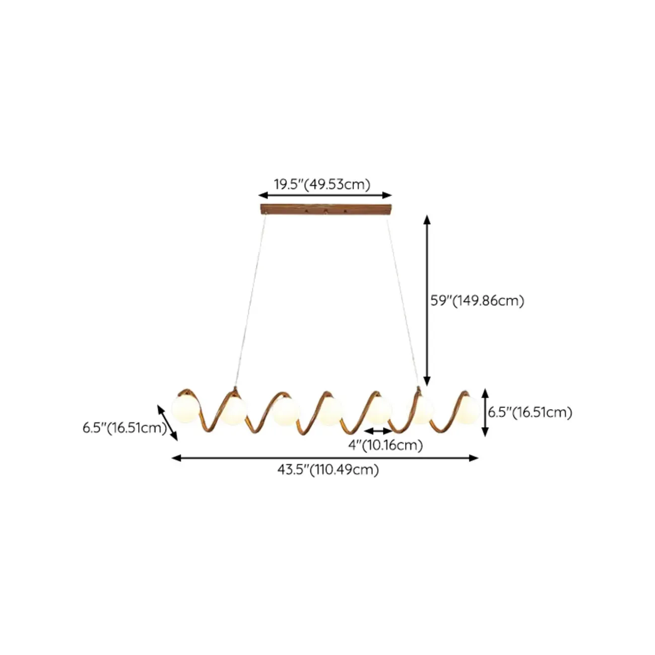 Modern Adjustable Wave Kitchen Island Pendant Light Image - 16